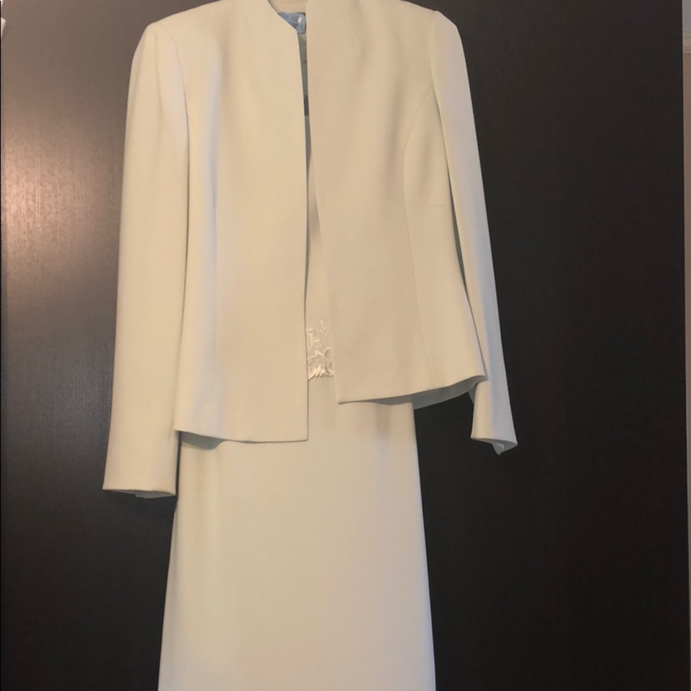 Mint green suit with shirt and skirt/jacket